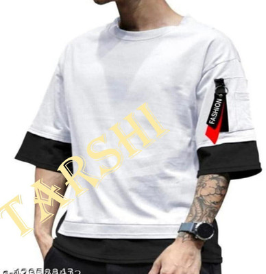 SAHAL FASHION Printed Men Round Neck White T-Shirt