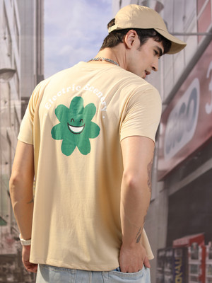 KETCH Printed Men Round Neck Beige T-Shirt