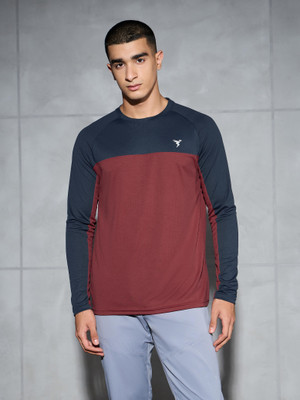 TECHNOSPORT Printed Men Round Neck Red T-Shirt
