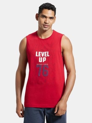 JOCKEY Graphic Print Men Round Neck Red T-Shirt