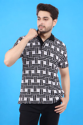 LWALS Printed Men Polo Neck Multicolor T-Shirt