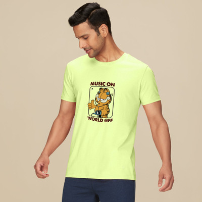 JP Creation Printed Men Round Neck Light Green T-Shirt