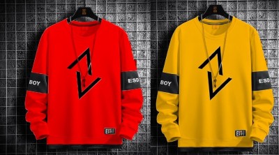 Elite Elegance Apparel Graphic Print Men Round Neck Red, Yellow, Black T-Shirt