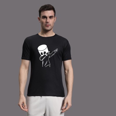 InkTees Graphic Print Men Round Neck Black T-Shirt