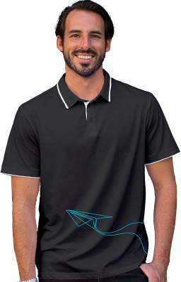 Fighterheero Printed Men Polo Neck Grey T-Shirt