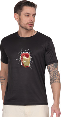 SaurabhEcomX Printed Men Round Neck Black T-Shirt