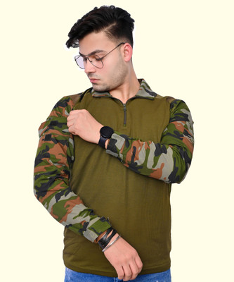 PARA TROOPER Military Camouflage Men Polo Neck Multicolor T-Shirt