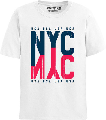 Toodlplus Typography Men Round Neck White T-Shirt