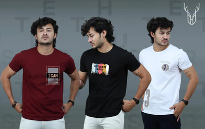 t-hustler Graphic Print Men Round Neck Multicolor T-Shirt