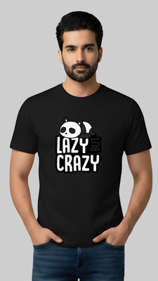 Shvet Printed Men Round Neck Black T-Shirt