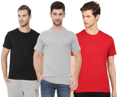 VAN HEUSEN Solid Men Round Neck Multicolor T-Shirt