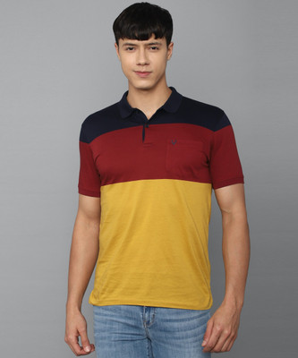 Allen Solly Colorblock Men Polo Neck Yellow T-Shirt
