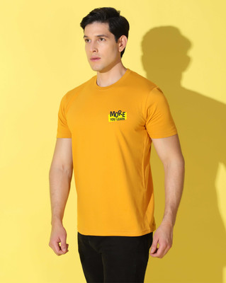 WOOSTRO Graphic Print Men Round Neck Yellow, White T-Shirt