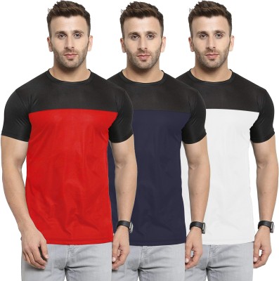 UDI n ADI Colorblock Men Round Neck Red, White, Navy Blue T-Shirt