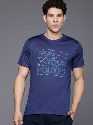 HRX by Hrithik Roshan Printed Men Round Neck Blue T-Shirt