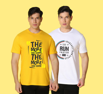 WOOSTRO Typography Men Round Neck Multicolor T-Shirt