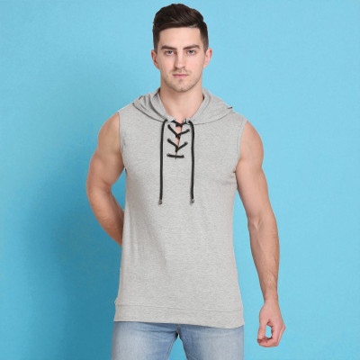 Faricon Trend Solid Men Round Neck Grey T-Shirt