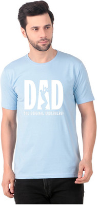 FABSTIEVE Printed Men Round Neck Blue T-Shirt