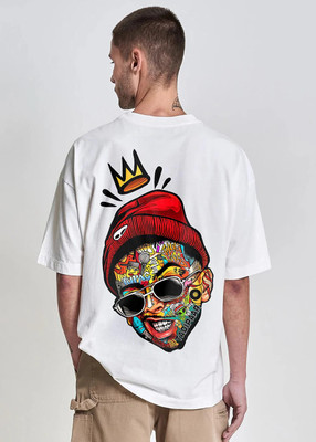 SMFASHIION Printed Men Round Neck White T-Shirt