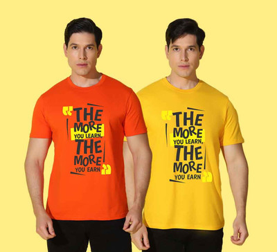 WOOSTRO Typography, Solid Men Round Neck Multicolor T-Shirt