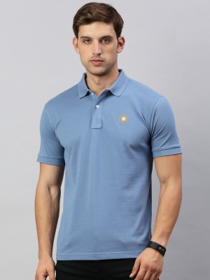 Classic Polo Solid Men Polo Neck Blue T-Shirt