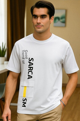 Autna Typography Men Round Neck White T-Shirt