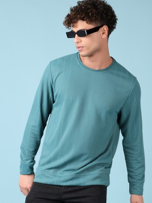 V-MART Solid Men Round Neck Green T-Shirt