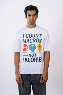 Bandar Baant Graphic Print Men Round Neck White T-Shirt