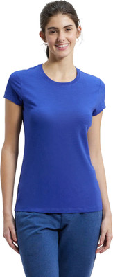 JOCKEY Solid Women Round Neck Gold T-Shirt