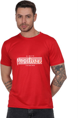 LIFE STYLE COMMERCE Printed Men Round Neck Red T-Shirt