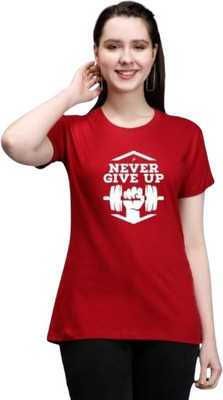 Clori Graphic Print Women Round Neck Purple T-Shirt