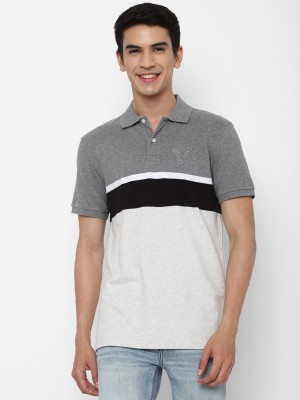 American Eagle Outfitters Solid Men Polo Neck Grey T-Shirt