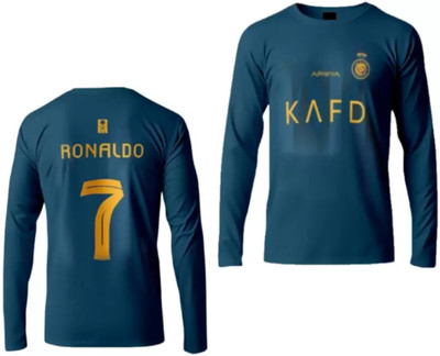 YUTU Typography Men Round Neck Dark Blue T-Shirt