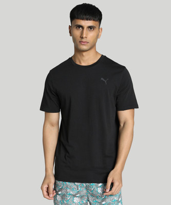 PUMA Solid Men V Neck Black T-Shirt