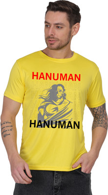POONAM Self Design Men Round Neck Reversible Yellow T-Shirt