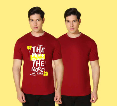 WOOSTRO Printed Men Round Neck Multicolor T-Shirt