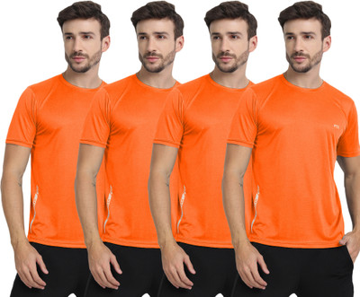 FTX Solid Men Round Neck Multicolor T-Shirt