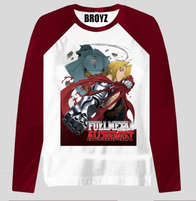 Broyz Graphic Print Men Round Neck White, Maroon T-Shirt