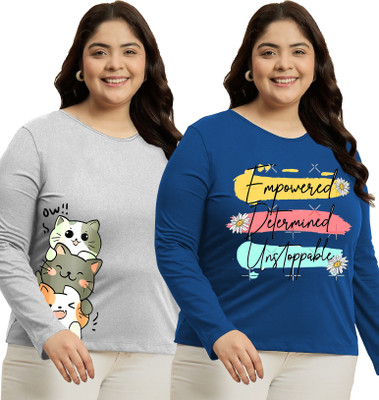 Elite soul Typography Women Round Neck Multicolor T-Shirt