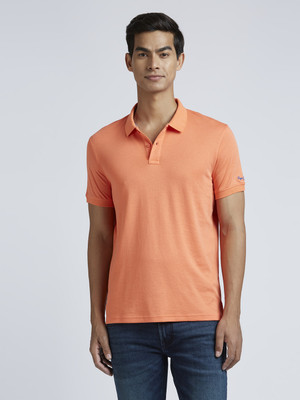 Pepe Jeans Solid Men Polo Neck Orange T-Shirt