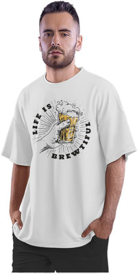 KRYONIX Graphic Print Men Round Neck White T-Shirt