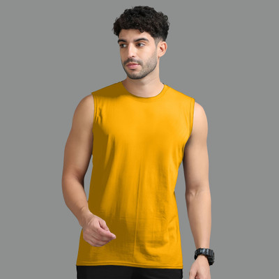 JB Jangoboy Solid Men Round Neck Blue T-Shirt