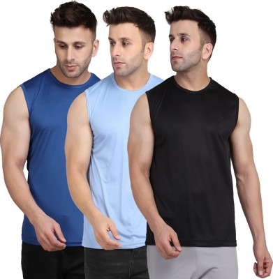 INDIZO Solid Men Round Neck Multicolor T-Shirt