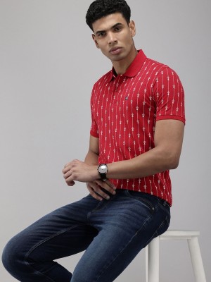 Arrow Sport Printed Men Polo Neck Red T-Shirt