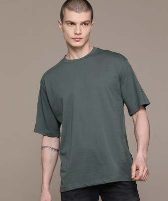 Roadster Solid Men Round Neck Green T-Shirt