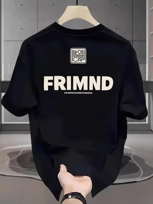 HASTEN Printed Men Round Neck Black T-Shirt