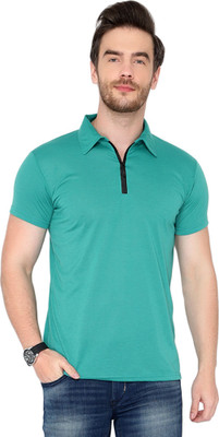 JB Jangoboy Solid Men Polo Neck Light Green T-Shirt