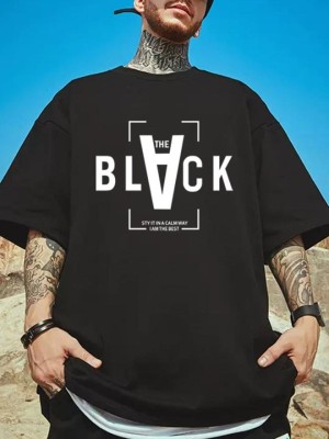 Benny Brooks Graphic Print Men Round Neck Black T-Shirt