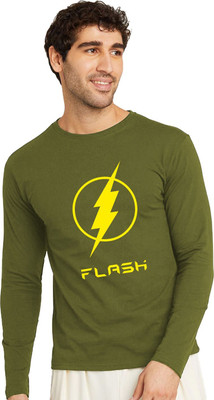 OrrganicChics Printed Men Round Neck Green T-Shirt