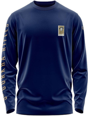 Deployed Printed Men Round Neck Navy Blue T-Shirt